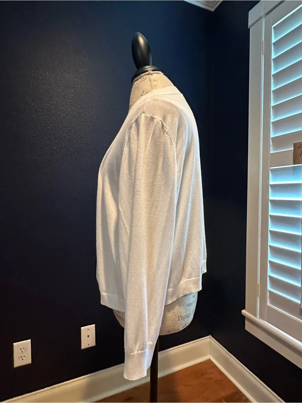 Talbots White Open-Front Women's Cardigan - Picture 3 of 11